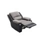 Voir la diapositive 3 : Fauteuil relax manuel HELENE tissu+ pu coloris gris et noir