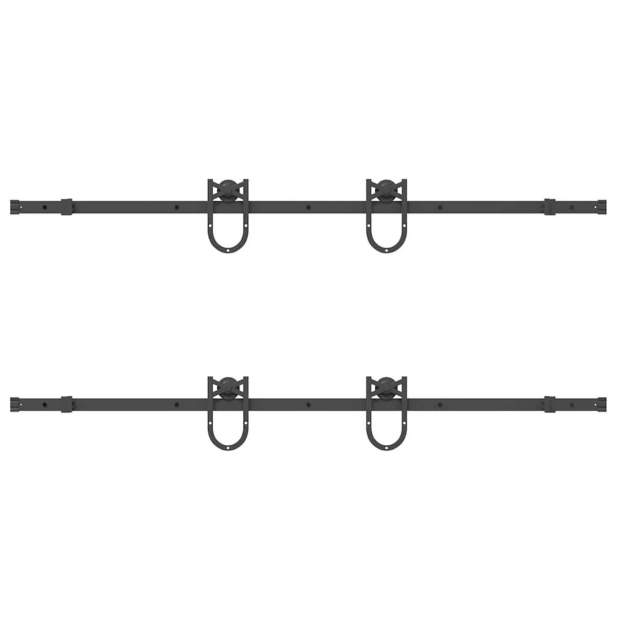 VIDAXL Kit de quincaillerie de porte coulissante 366 cm acier noir