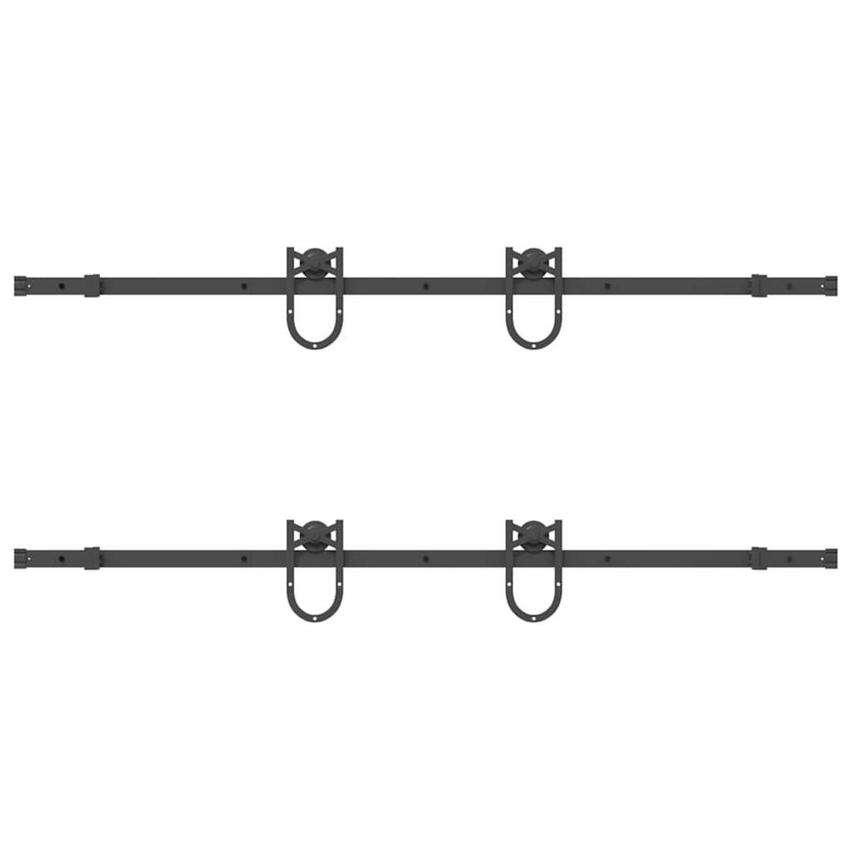 VIDAXL Kit de quincaillerie de porte coulissante 366 cm acier noir