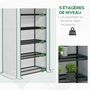 Voir la diapositive 5 : OUTSUNNY Serre de jardin balcon 5 niveaux porte acier PE blanc