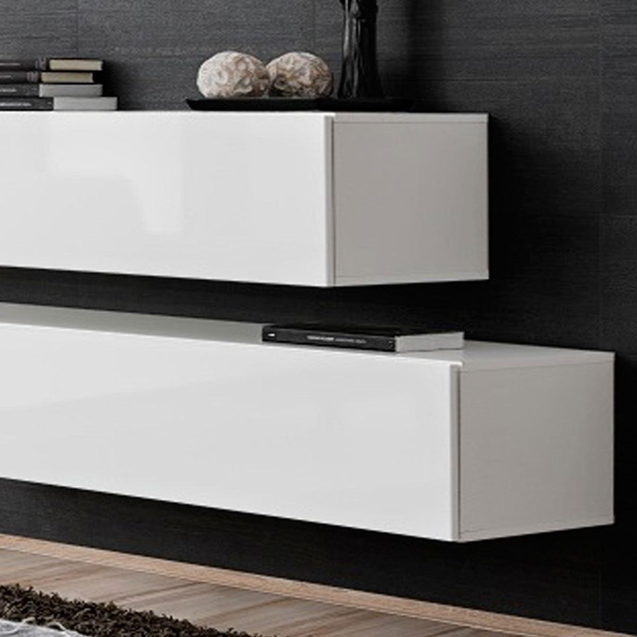 Voir la diapositive 2 : Paris Prix Lot de 2 bancs muraux & étagère  switch sbii  130cm blanc