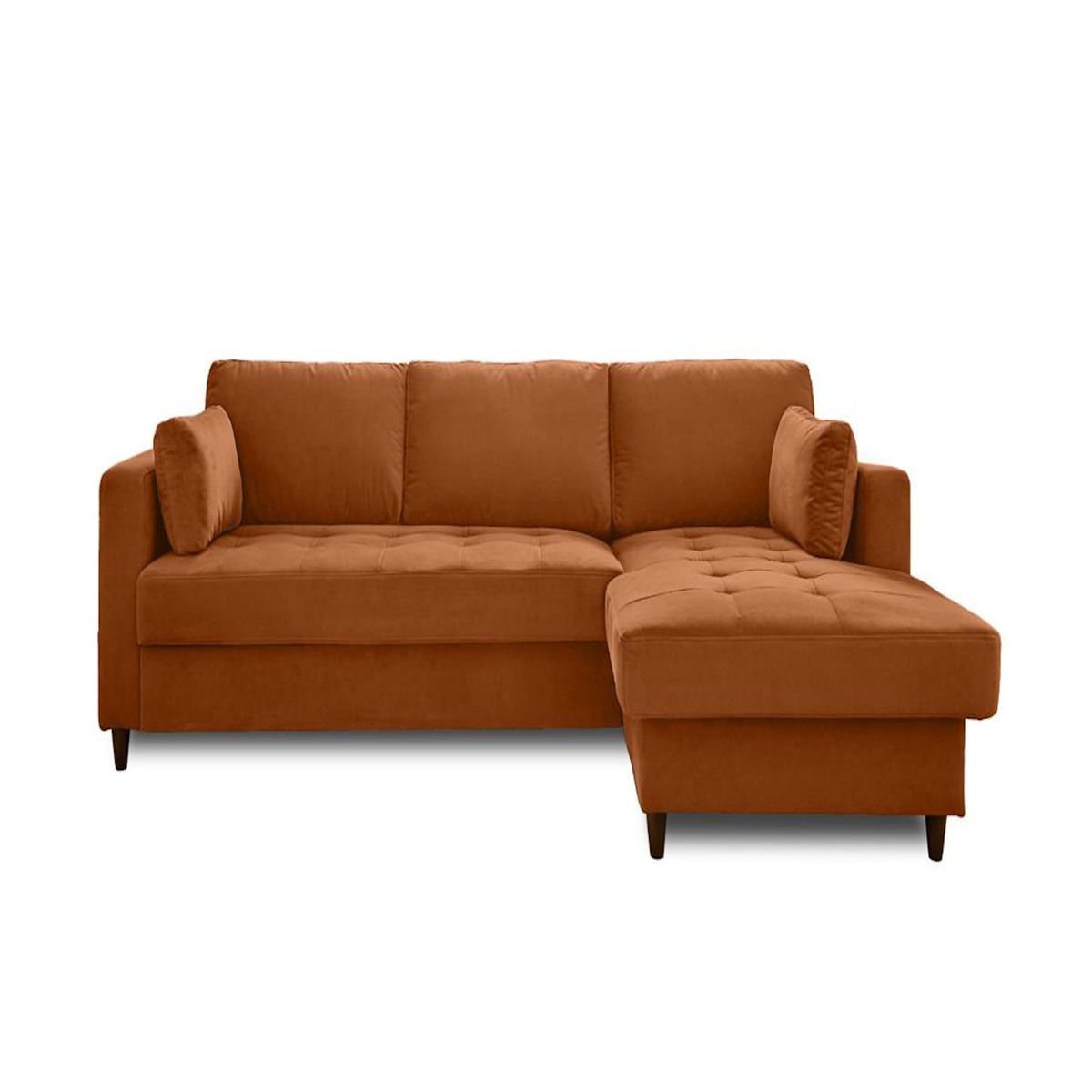 LISA DESIGN Anna - canapé d'angle droit - 4 places - convertible avec coffre - en velours