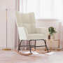 Voir la diapositive 1 : VIDAXL Chaise a bascule Blanc creme Velours
