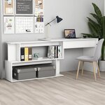 VIDAXL Bureau d'angle Blanc 200x50x76 cm Bois d'ingenierie