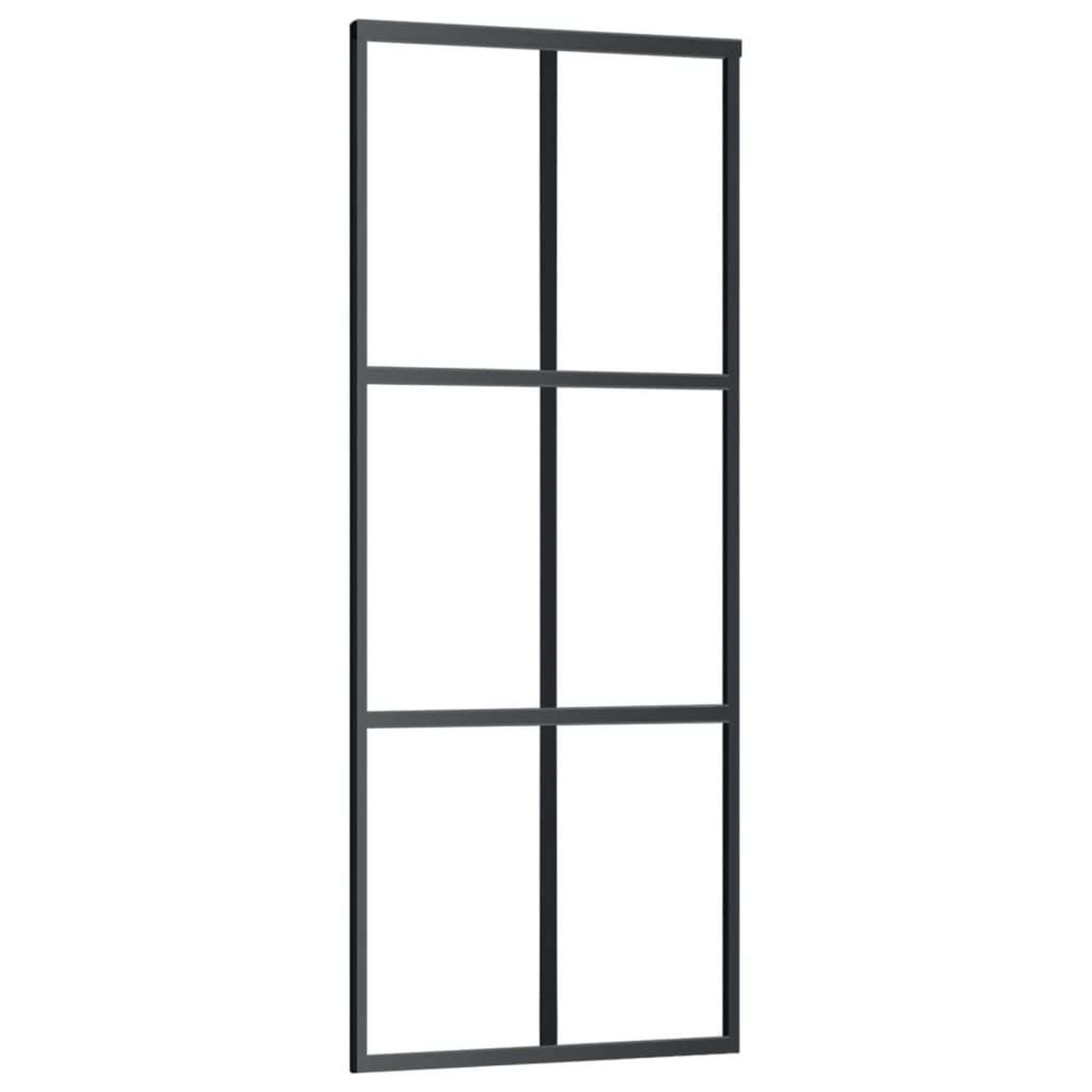 Voir la diapositive 3 : VIDAXL Porte coulissante et quincaillerie Verre ESG/Aluminium 76x205cm