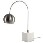 Paris Prix Lampe à Poser en Marbre  Bella  58cm Argent & Blanc
