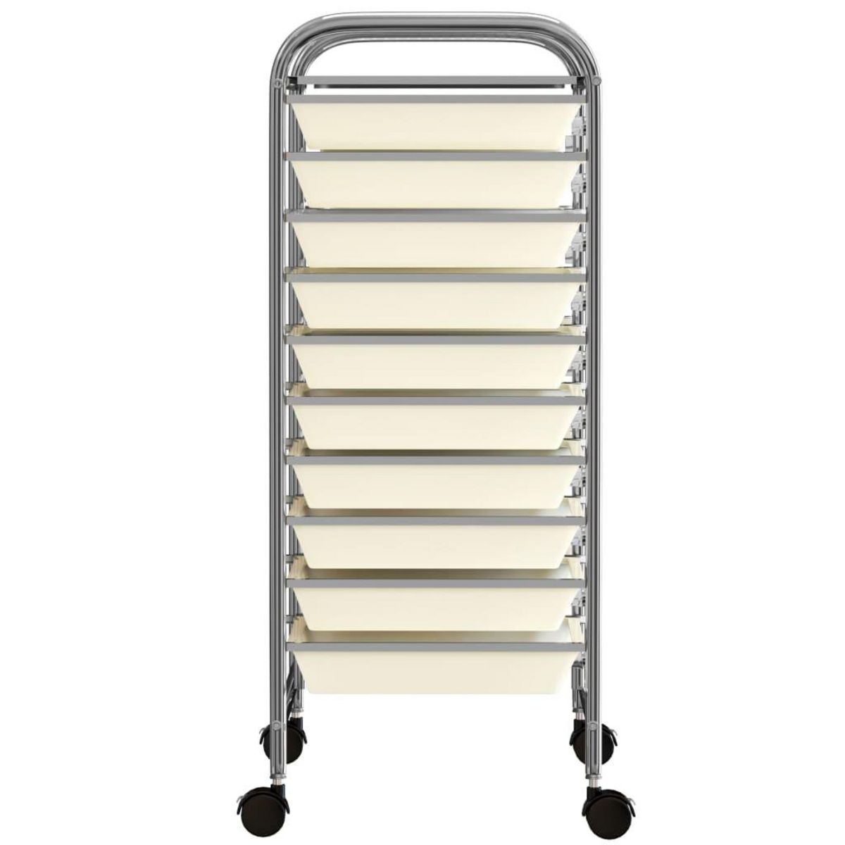 VIDAXL Chariot de rangement mobile a 10 tiroirs Blanc Plastique