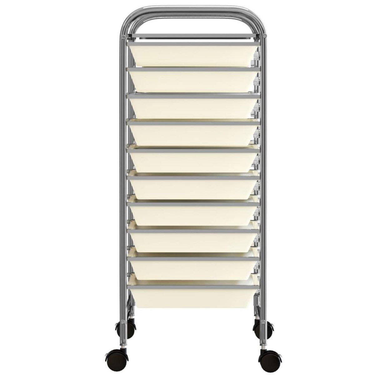 VIDAXL Chariot de rangement mobile a 10 tiroirs Blanc Plastique