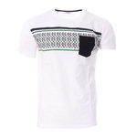 RMS 26 T-shirt Blanc/Vert/Noir Homme RMS26 91264. Coloris disponibles : Blanc