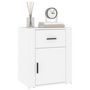 Voir la diapositive 4 : VIDAXL Table de chevet Blanc 50x36x60 cm Bois d'ingenierie