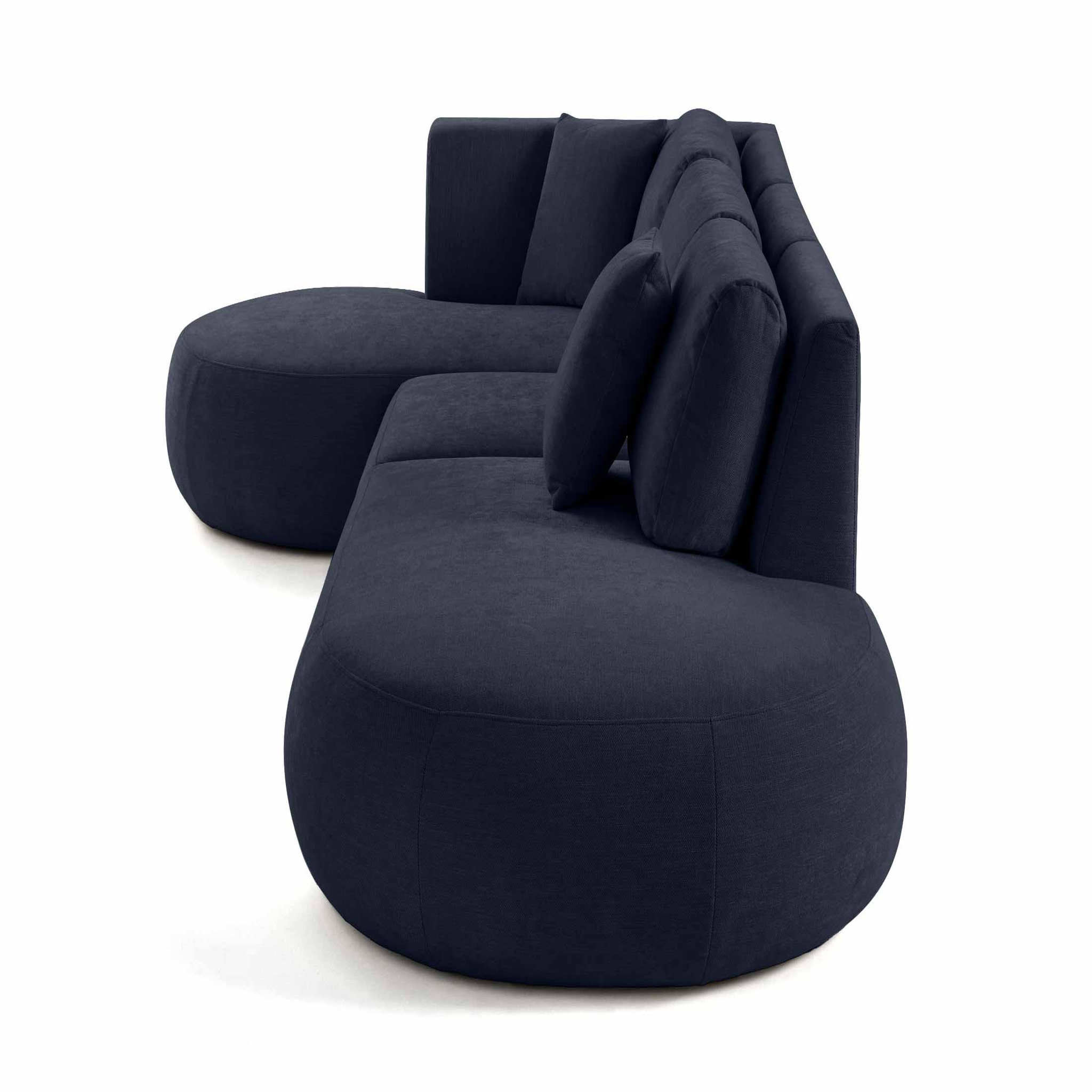 Voir la diapositive 5 : LISA DESIGN Santorini - canapé modulable d'angle gauche - 5 places - en tissu texturé