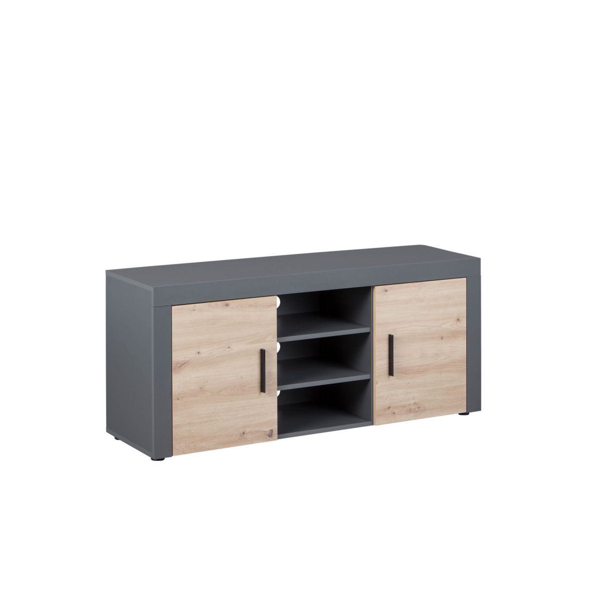 Meuble TV 2 portes 3 niches L134 cm BETO