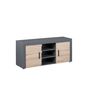 Voir la diapositive 1 : Meuble TV 2 portes 3 niches L134 cm BETO