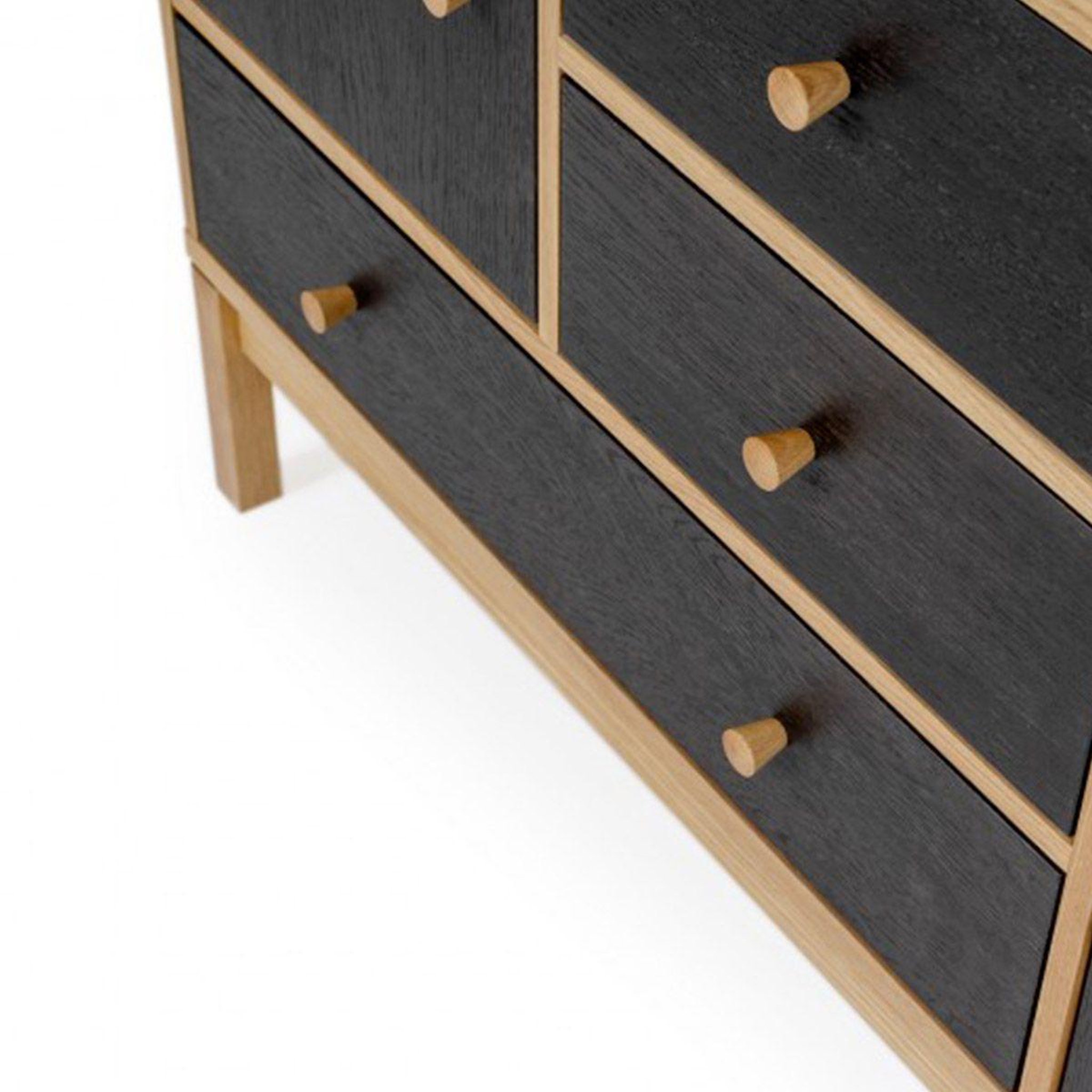 Voir la diapositive 4 : Paris Prix Buffet 2 portes & 3 tiroirs  abbeywood  120cm chêne & noir