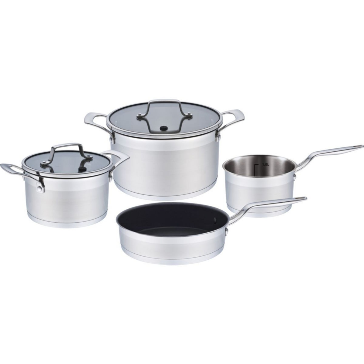 BAUMALU Batterie de cuisine inox 6 pieces platine