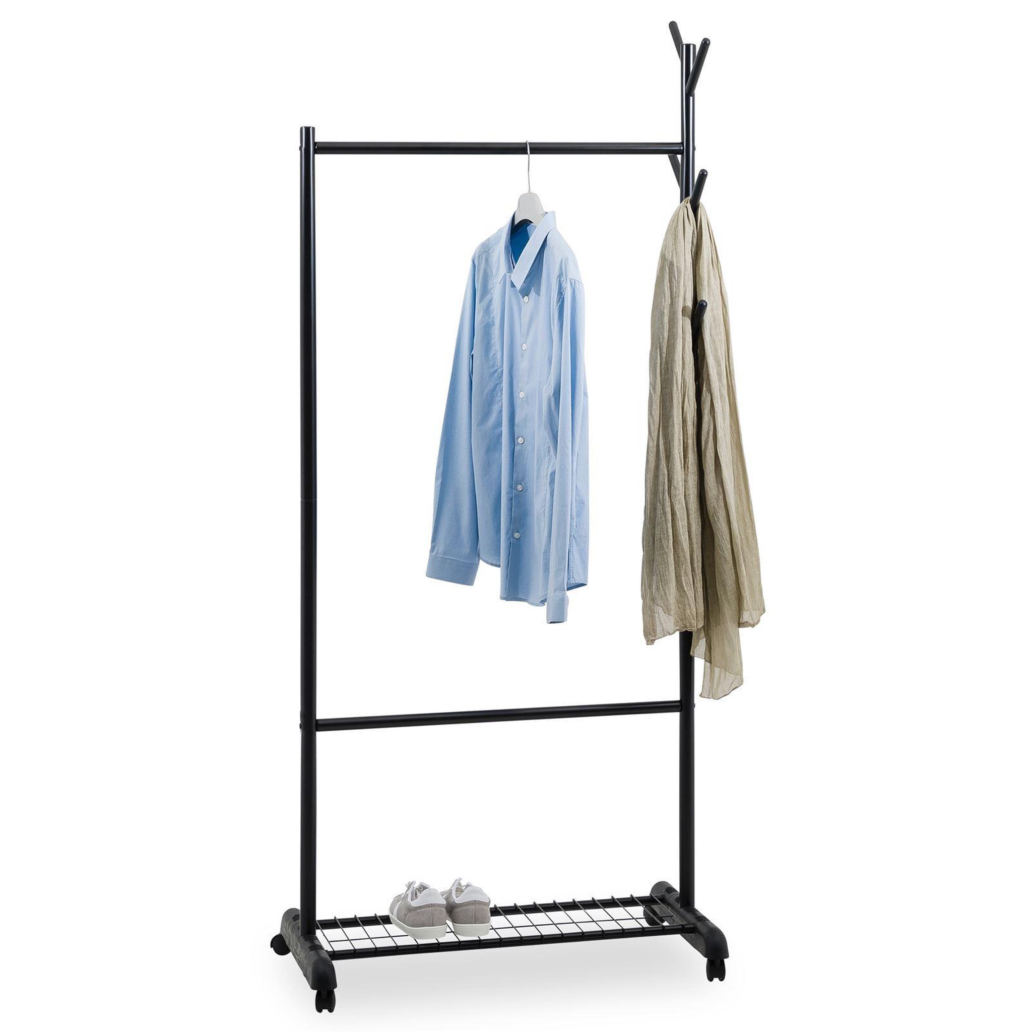 Voir la diapositive 1 : IDIMEX Penderie mobile AURIGO avec portemanteau, en métal