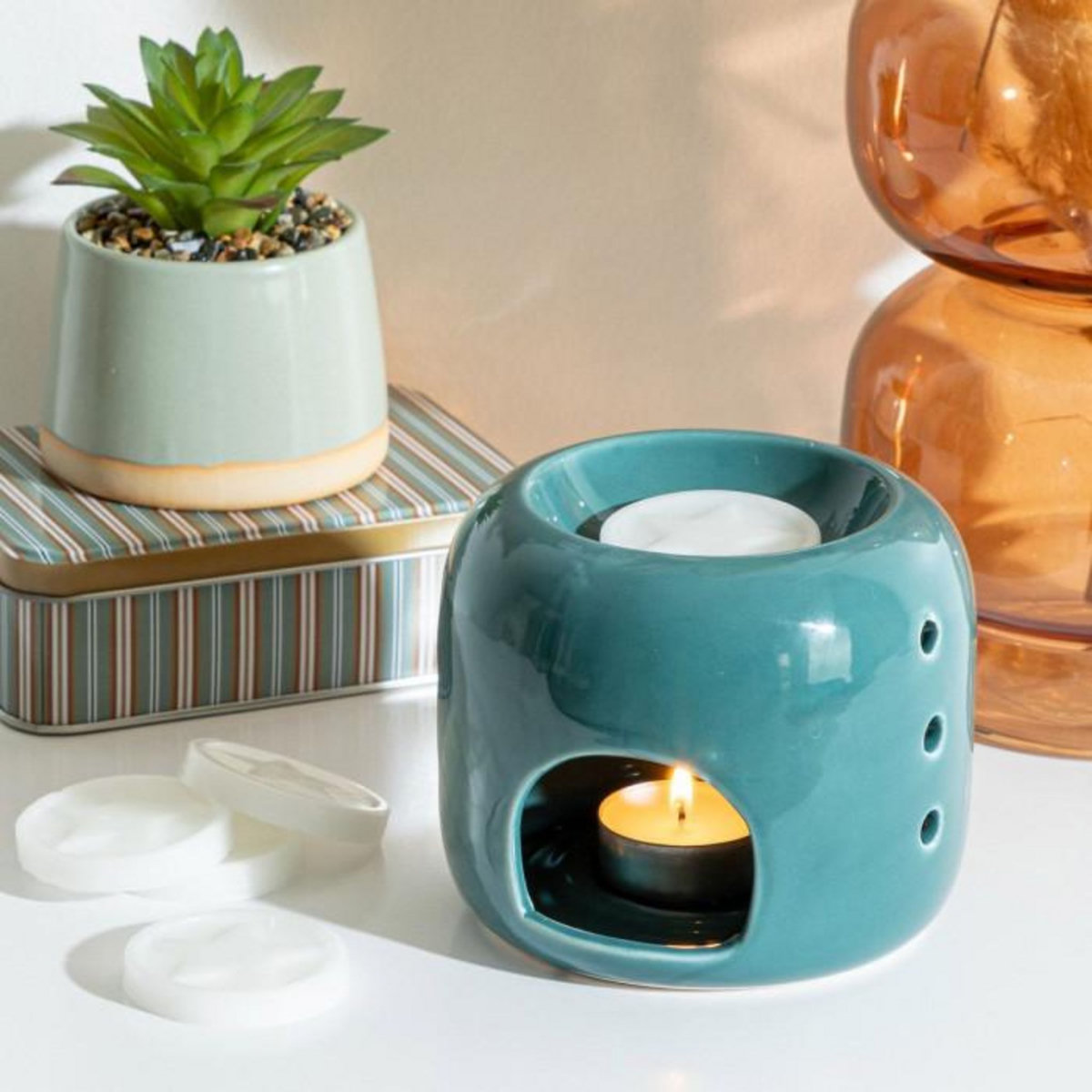 ATMOSPHERA Coffret Brûle-Parfum Dolomite  Be Vintage  12cm Jasmin