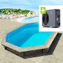 Voir la diapositive 1 : Habitat et Jardin Piscine bois   Brazilia 144    5.86 x 3.86 x 1.44 m + Pompe à chaleur - Puissance 6.1 kW