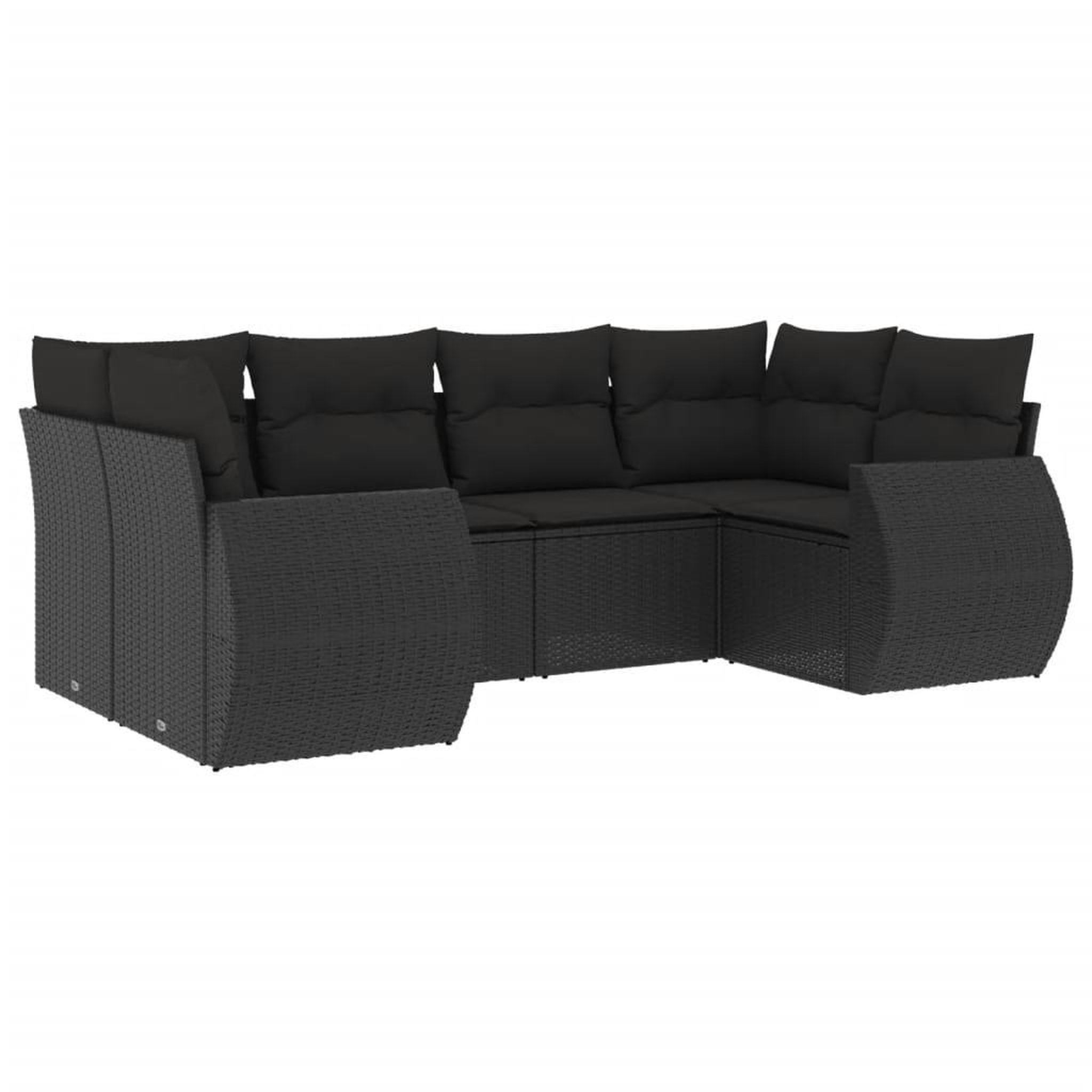 Voir la diapositive 2 : VIDAXL Salon de jardin 6 pcs avec coussins noir resine tressee