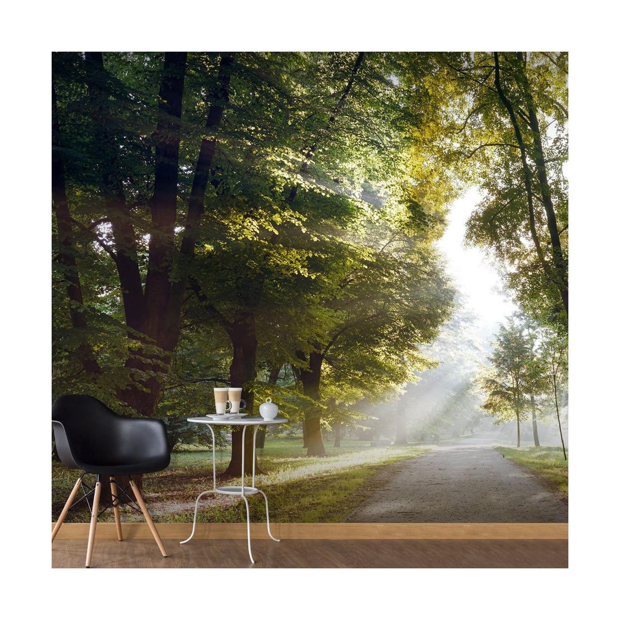 Paris Prix Papier peint  promenade matinale. Coloris disponibles : Multicolore