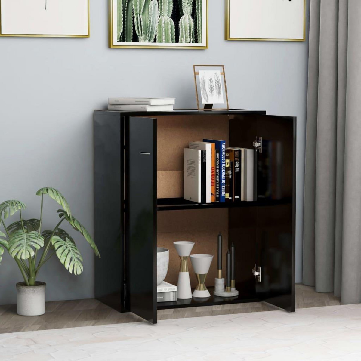 VIDAXL Buffet noir 60x30x75 cm bois d'ingenierie