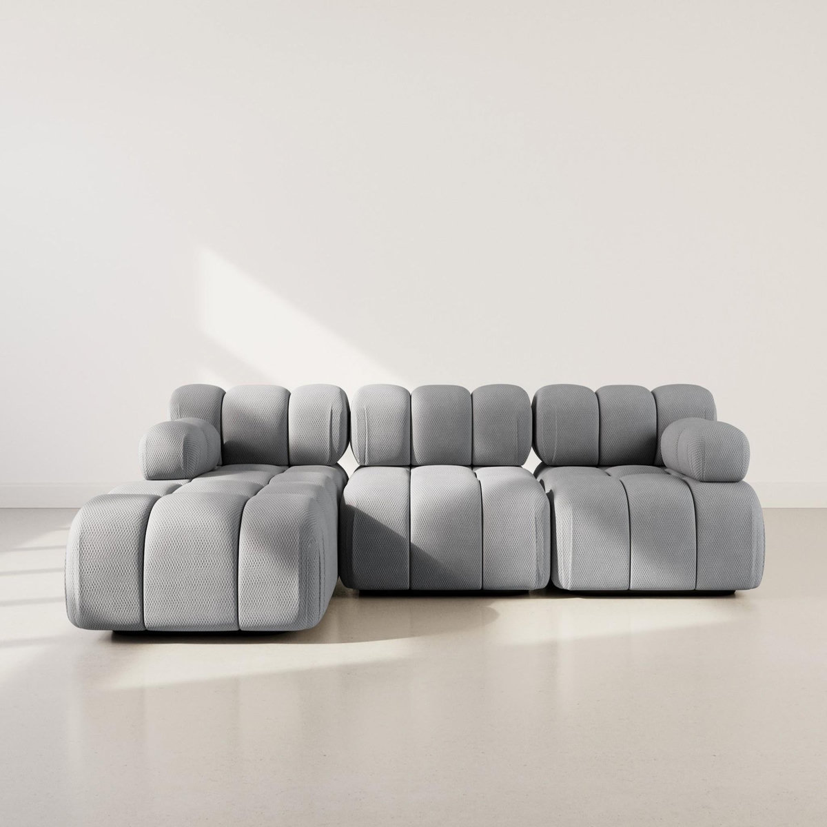 LISA DESIGN Ruby - canapé modulable d'angle gauche 4 places en velours texturé