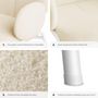 Voir la diapositive 4 : tectake Chaise rembourrée avec revêtement en tissu bouclette crème