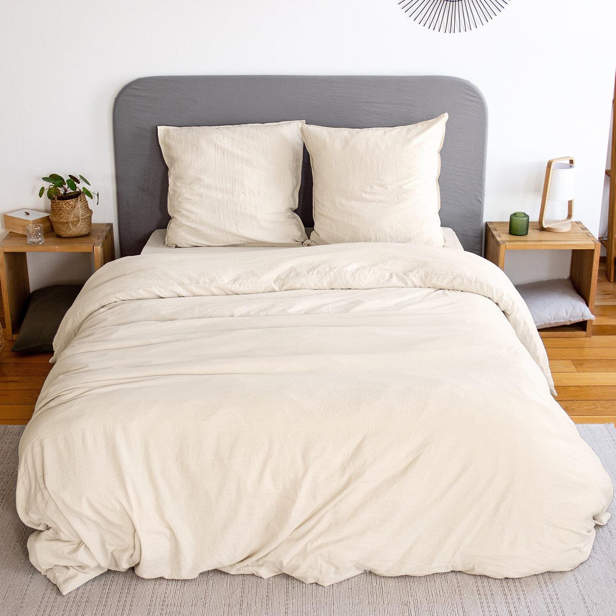 Voir la diapositive 1 : Home collection Parure microfibre lavee