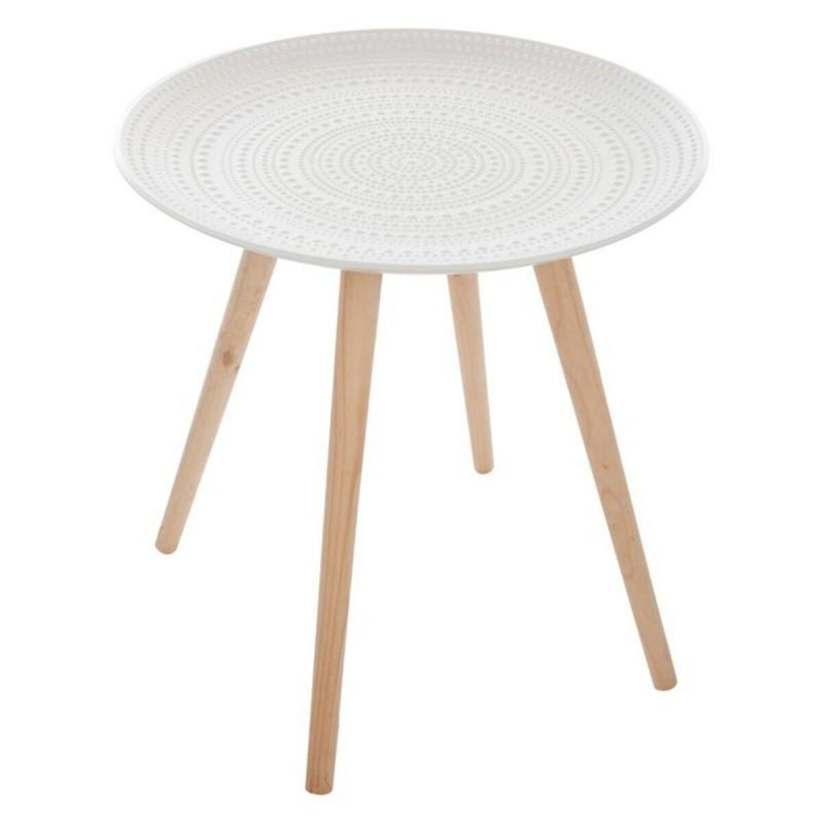  Table d'Appoint Scandinave  Mileo  49cm Blanc