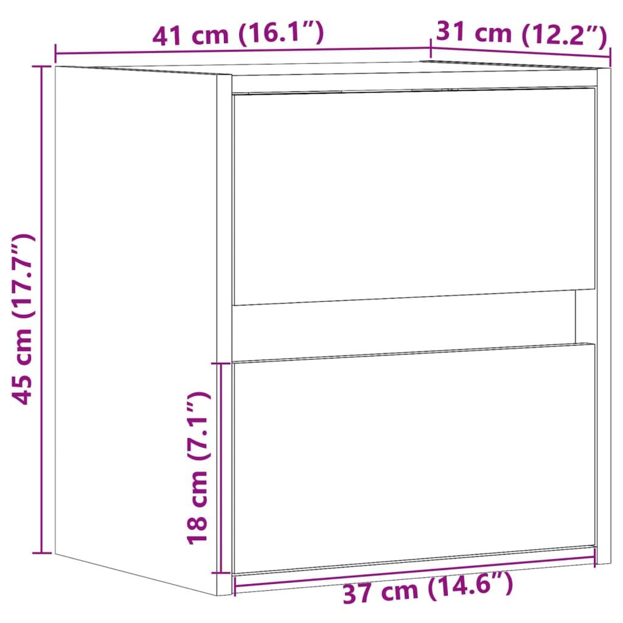 Voir la diapositive 6 : VIDAXL Table de chevet murale avec lumieres LED chene fume