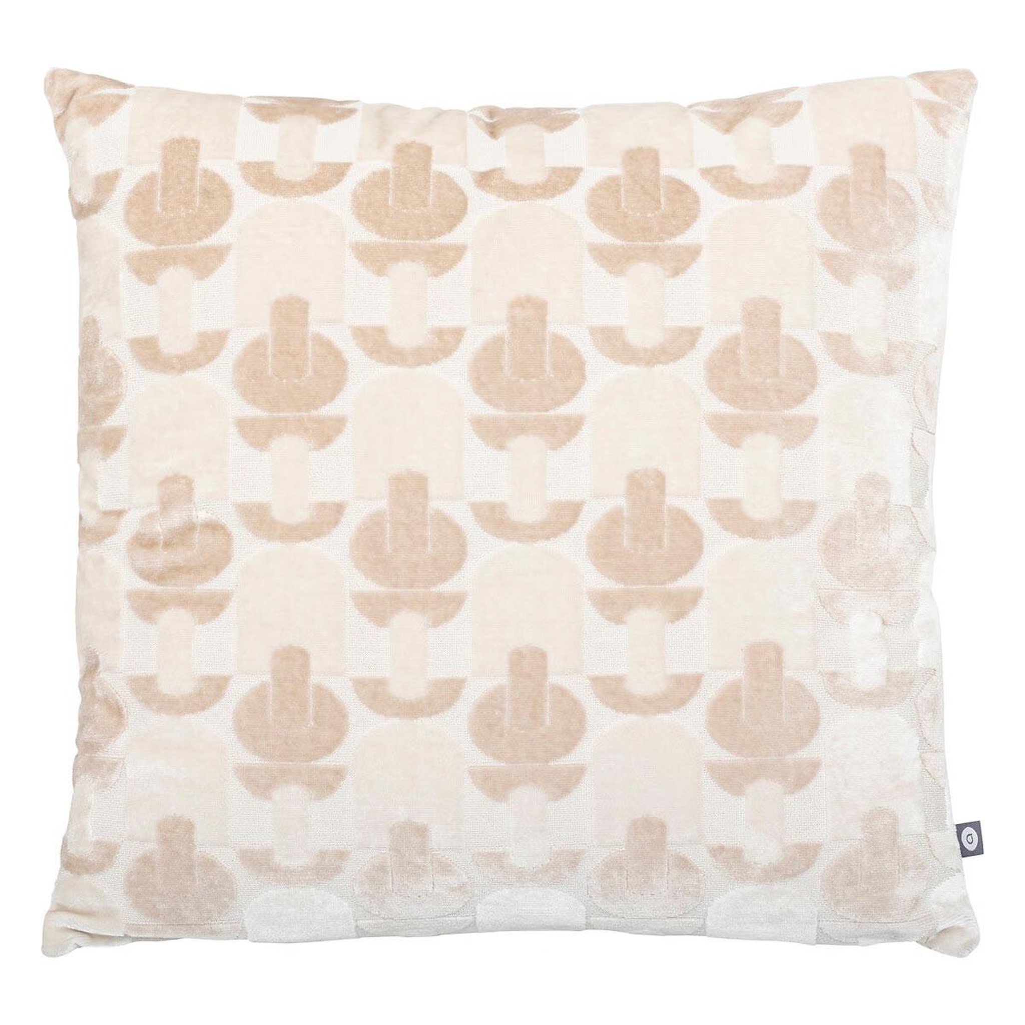 ATMOSPHERA Coussin jacquard en velours  luna  40x40cm beige lin