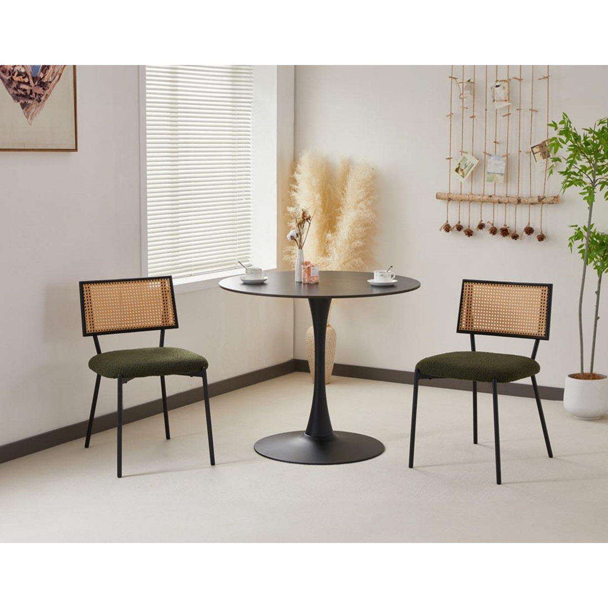 LISA DESIGN Luciano - lot de 2 chaises - en tissu bouclette