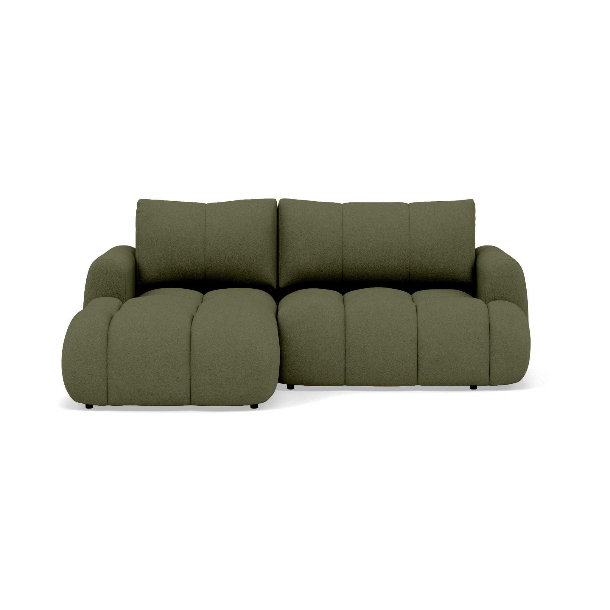 Voir la diapositive 1 : BEST MOBILIER Yulin - canapé d'angle gauche 4 places convertible avec coffre en tissu bouclette