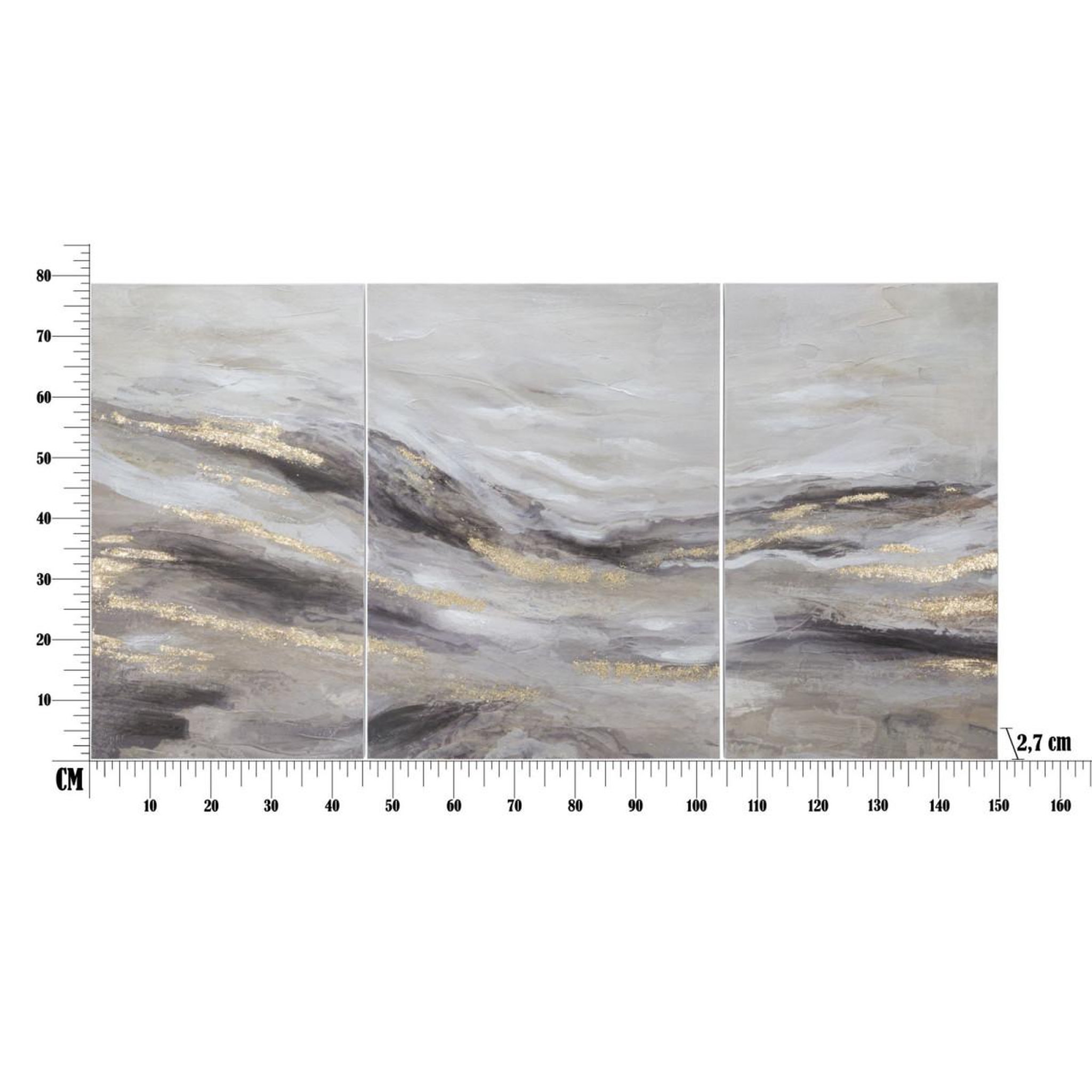 Voir la diapositive 6 : Paris Prix Lot de 3 toiles peinture déco  monty  80x150cm multicolore