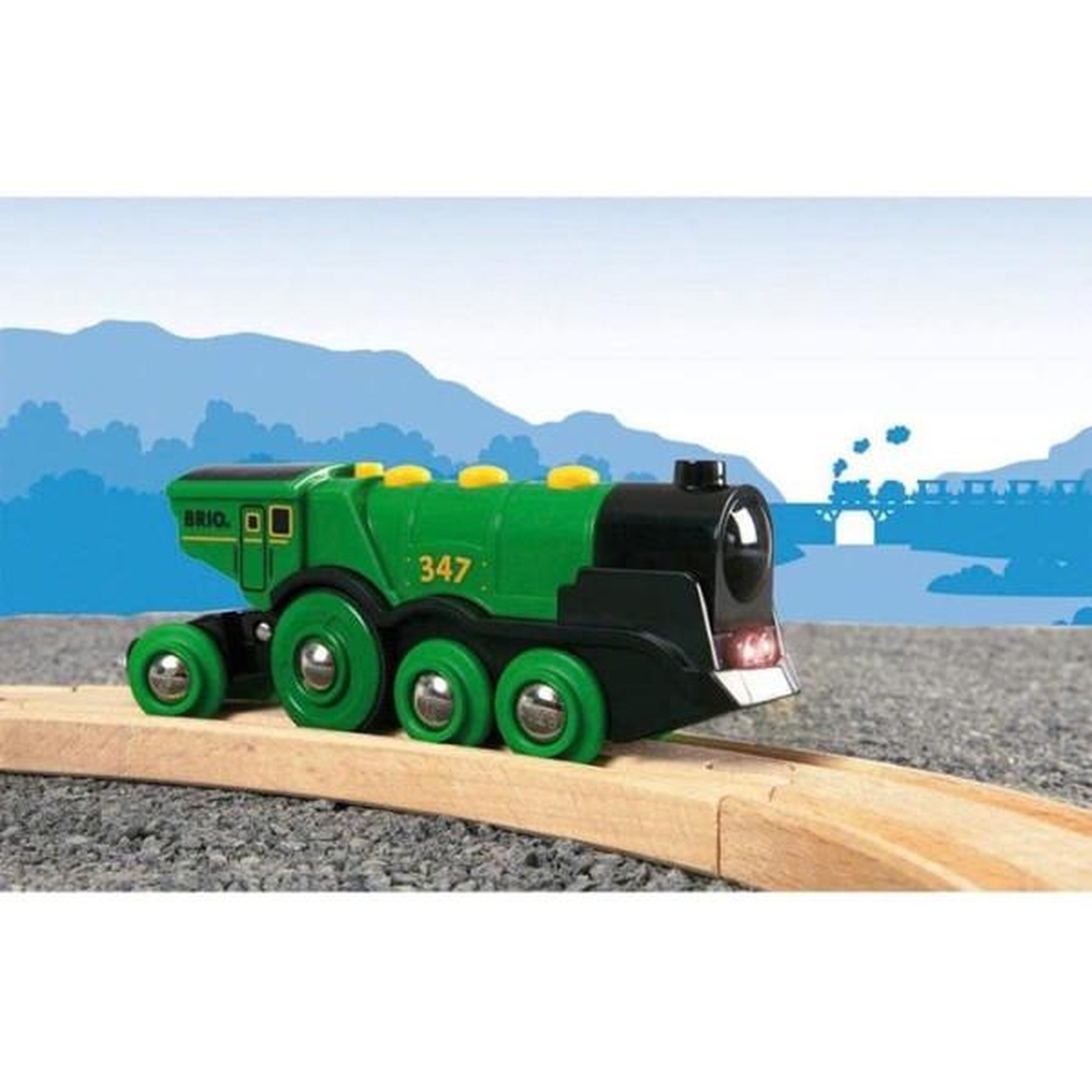 Voir la diapositive 4 : Brio Locomotive verte puissante a piles - brio - circuit de train en bois - accessoire son & lumiere - des 3 ans