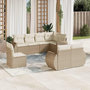Voir la diapositive 1 : VIDAXL Salon de jardin avec coussins 8 pcs beige resine tressee