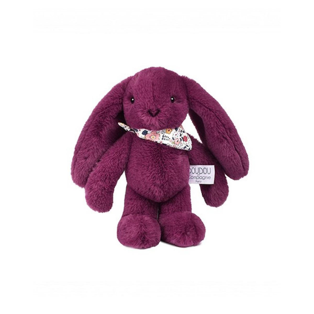 DOUDOU ET COMPAGNIE Peluche lapin prune 25 cm - Lapin Fleurette