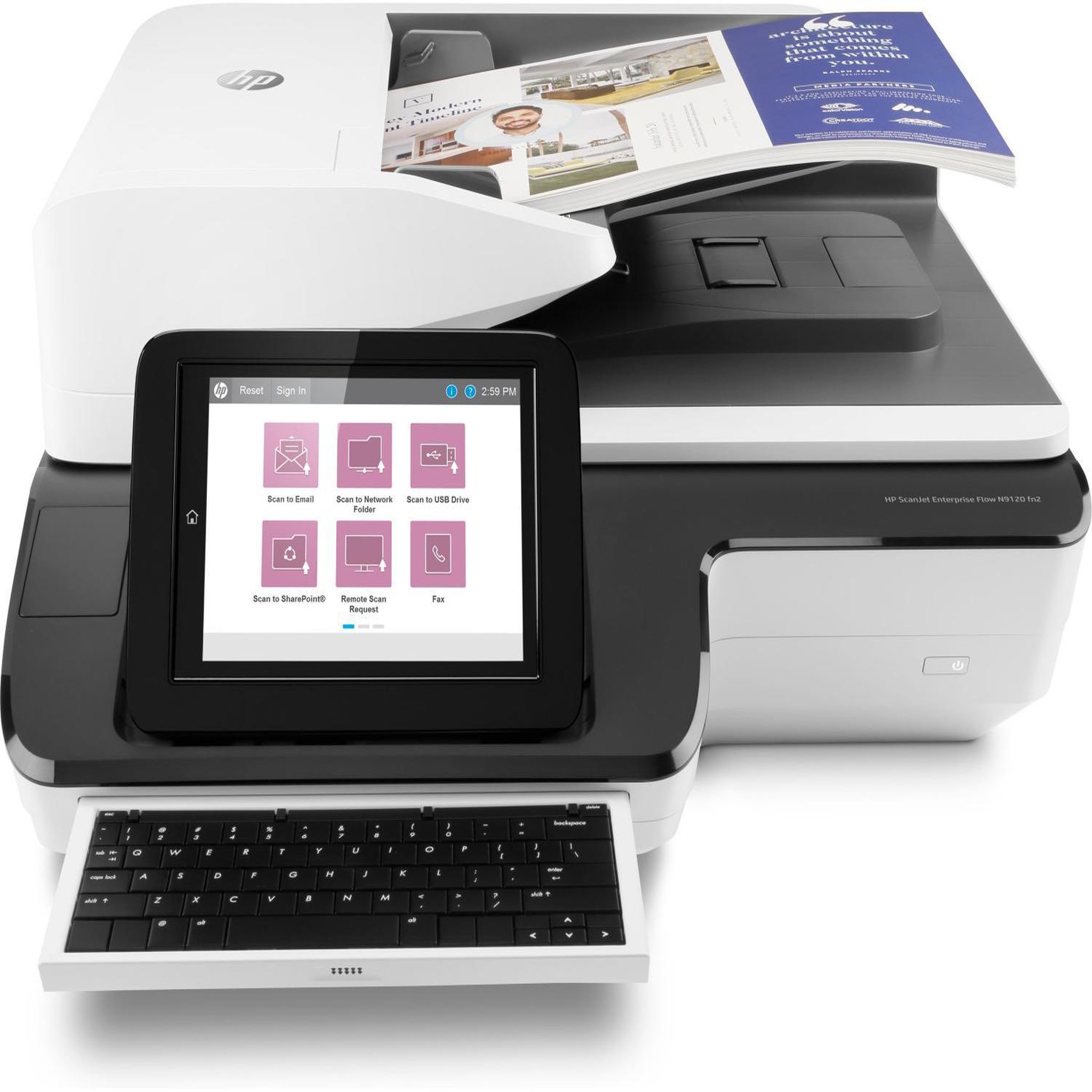 Voir la diapositive 3 : HP Hp scanjet enterprise flow n9120 fn2 numériseur à plat et adf 600 x 600 dpi a3 noir, blanc