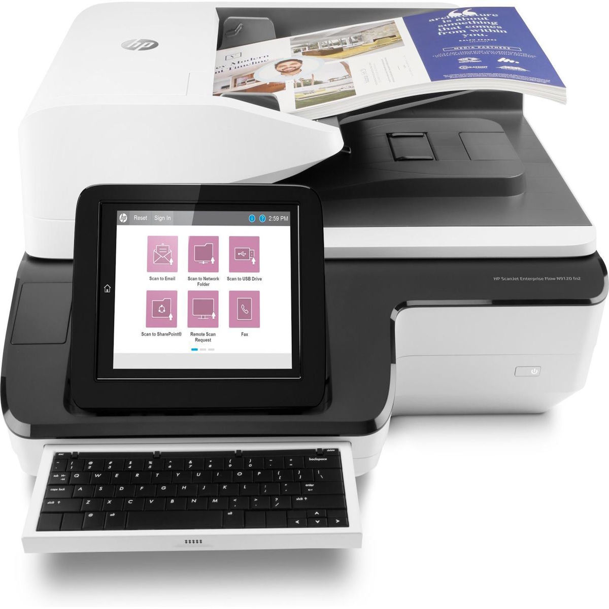 HP HP Scanjet Enterprise Flow N9120 fn2 Numériseur à plat et adf 600 x 600 DPI A3 Noir, Blanc
