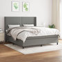 Voir la diapositive 1 : VIDAXL Sommier a lattes de lit avec matelas Gris fonce 180x200cm Tissu