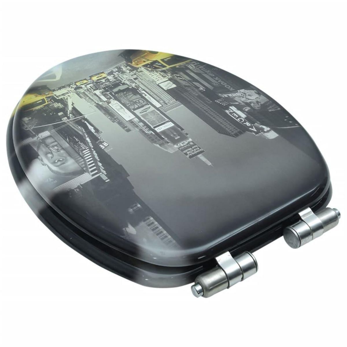 VIDAXL Siege WC MDF Couvercle a fermeture en douceur Design New York