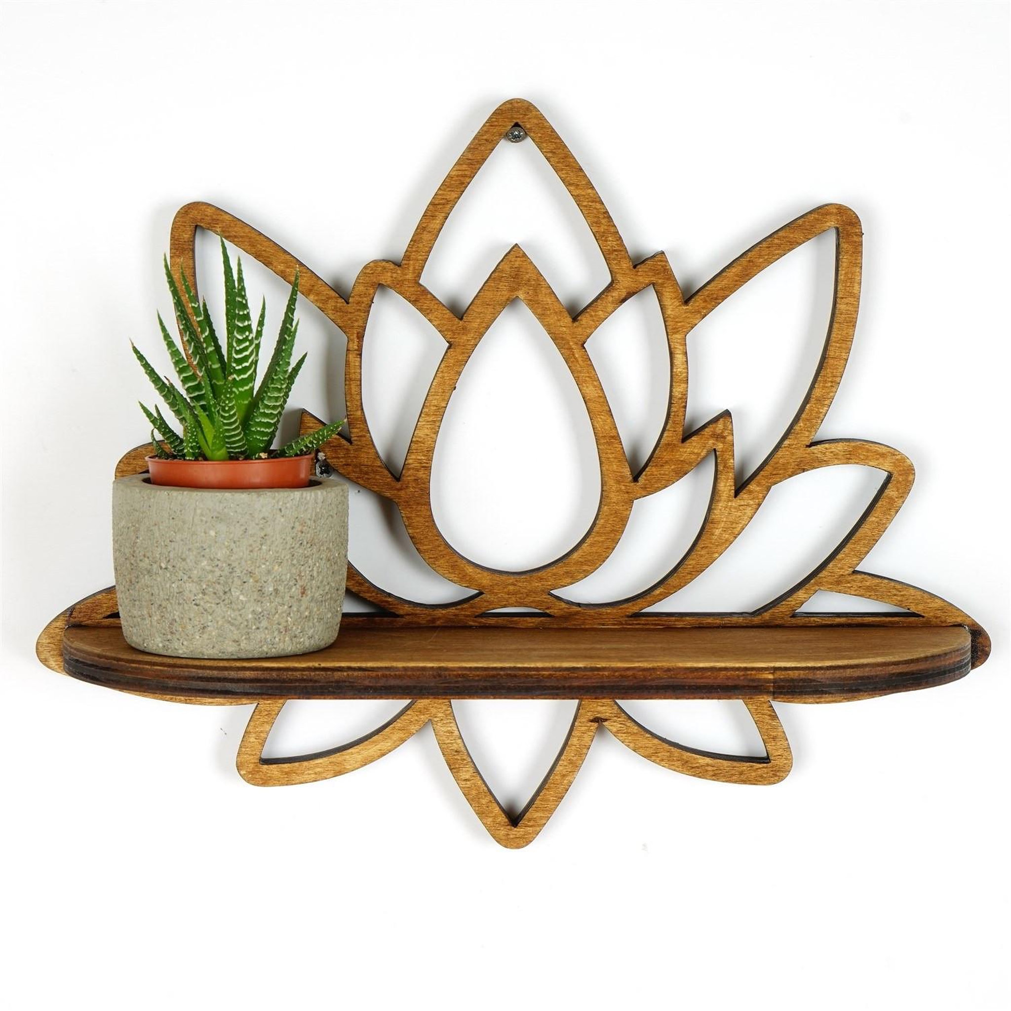Voir la diapositive 3 : Habitat et Jardin Étagère murale en bois  raf264  - 33 x 10 x 26 cm - noyer
