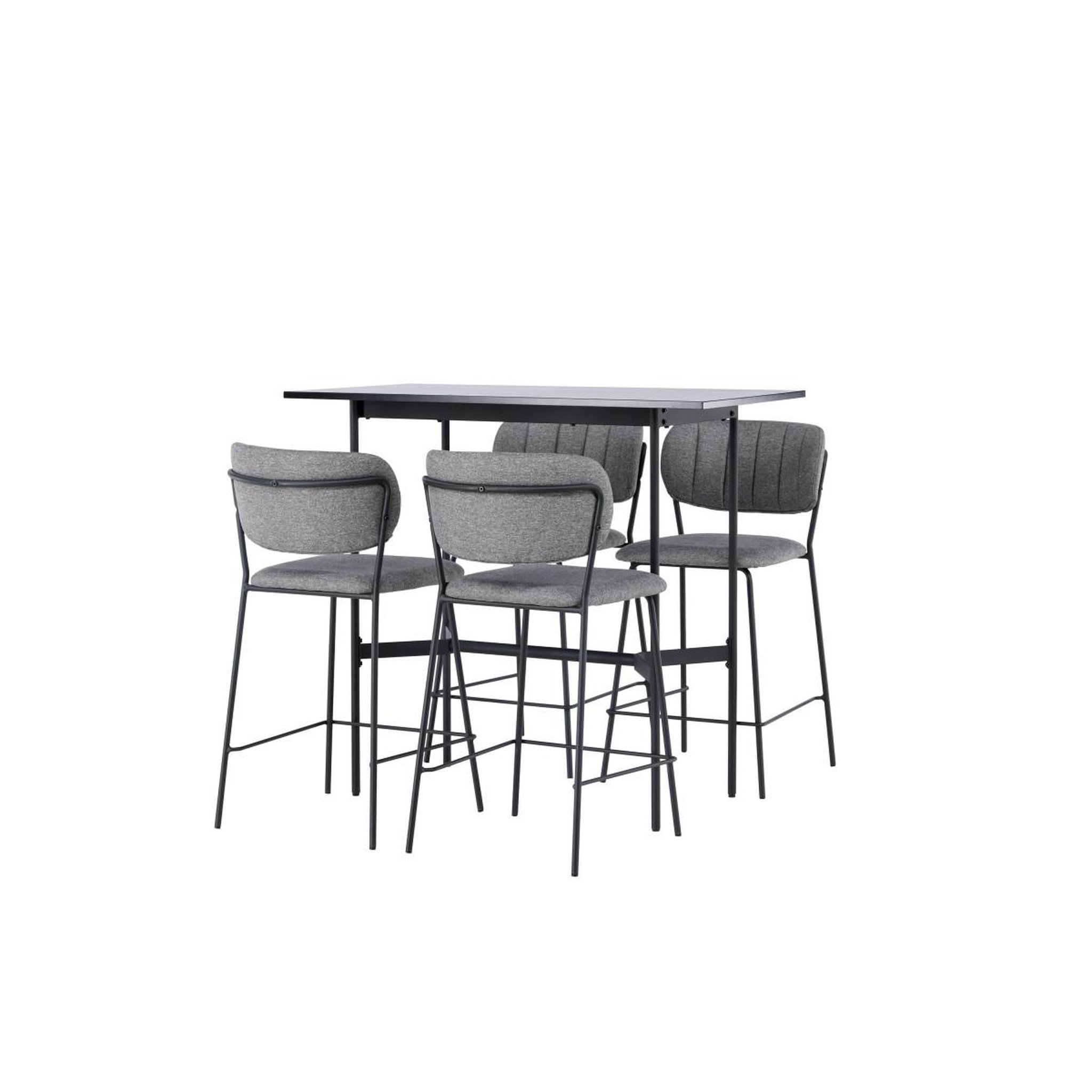 Voir la diapositive 5 : Paris Prix Ensemble table de bar & 4 chaises  rax & bell  120cm noir & gris