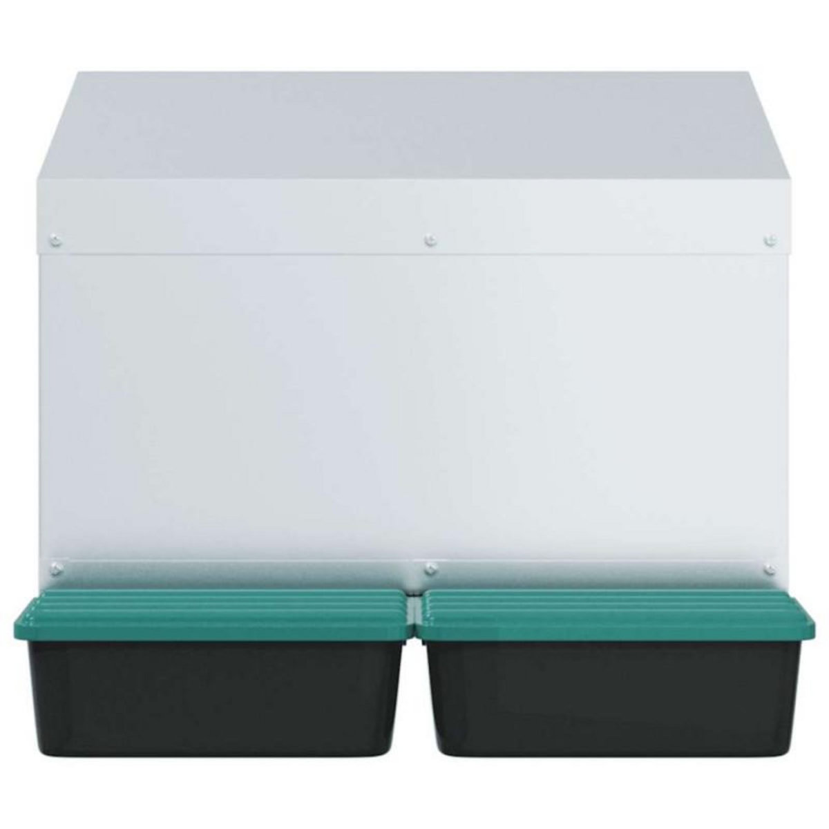 VIDAXL Nichoir à poules 2 compartiments, fixation murale, acier galvanisé