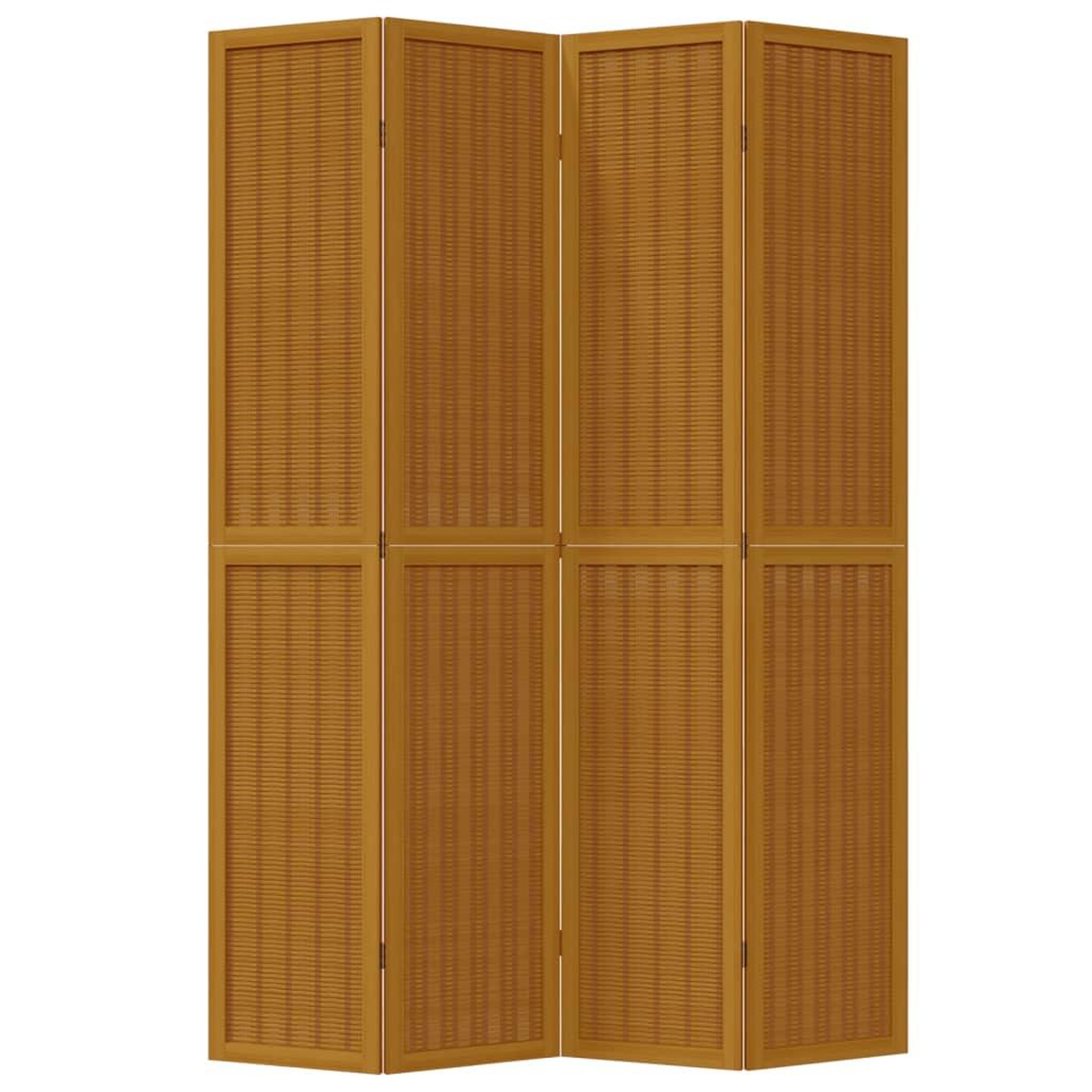 Voir la diapositive 4 : VIDAXL Cloison de separation 4 panneaux marron bois paulownia massif