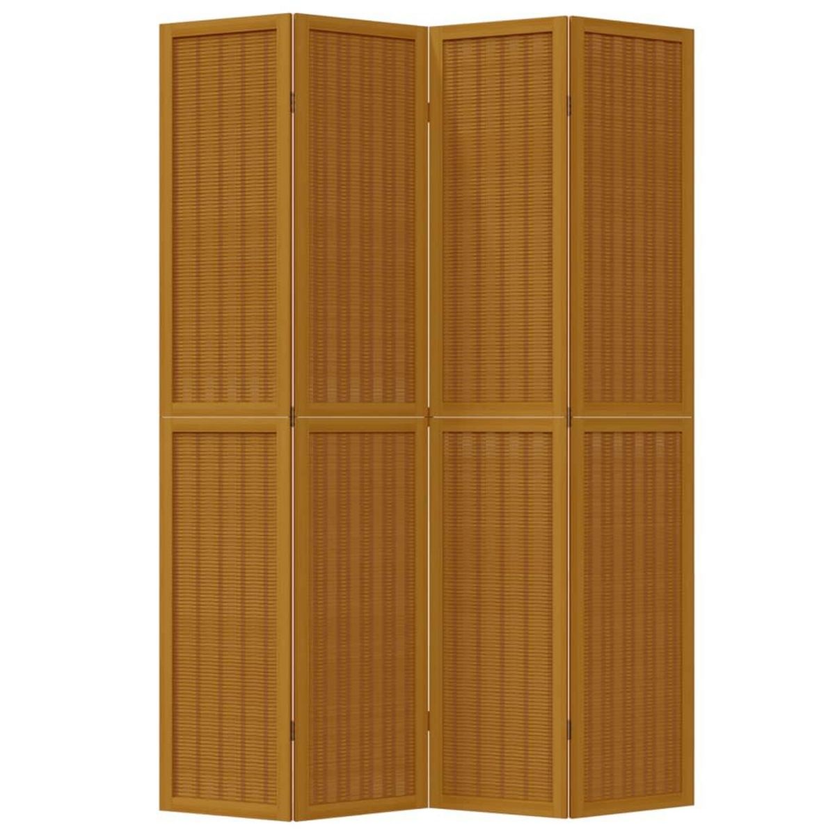 VIDAXL Cloison de separation 4 panneaux marron bois paulownia massif