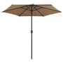 Voir la diapositive 3 : VIDAXL Parasol de jardin et mat en aluminium 270x246 cm Taupe