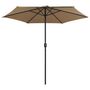 Voir la diapositive 3 : VIDAXL Parasol de jardin et mat en aluminium 270x246 cm Taupe