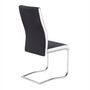 Voir la diapositive 3 : IDIMEX Lot de 4 chaises de salle à manger ou cuisine ALBA avec assise rembourrée et piètement chromé, revêtement en tissu noir et blanc