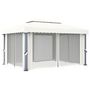 Voir la diapositive 4 : VIDAXL Tonnelle avec rideau 4x3 m Blanc creme Aluminium